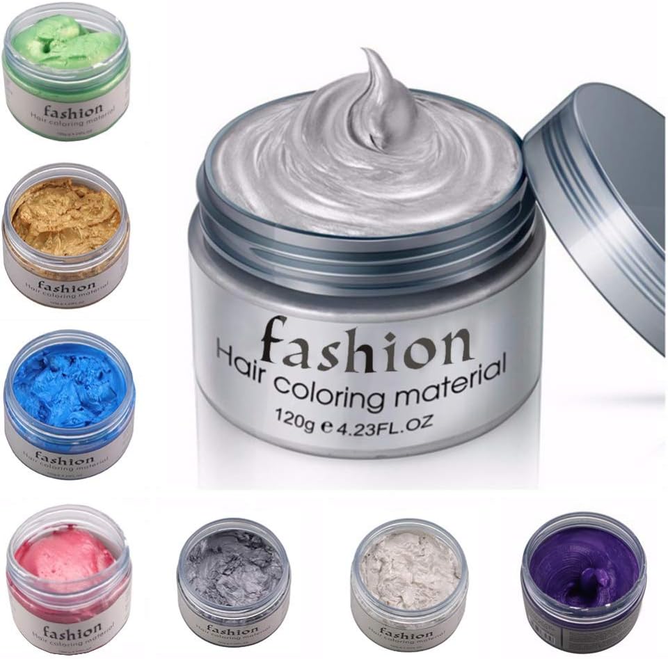 Angmil Multi-Color Hair Wax Hair Mud Easy Coloring and Easy Cleaning Hair Dye (White)