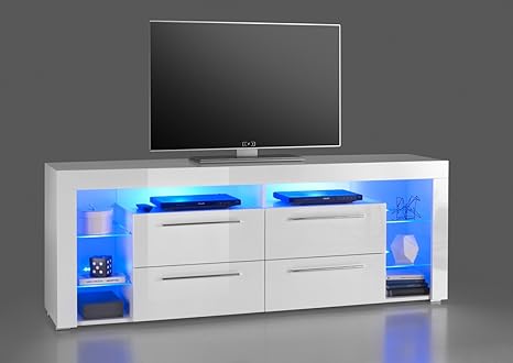 lifestyle4living Lowboard, TV-Schrank, TV-Board, Fernsehschrank, TV-Sideboard, TV-Unterschrank, TV-Kommode, Hochglanz, LED-Be