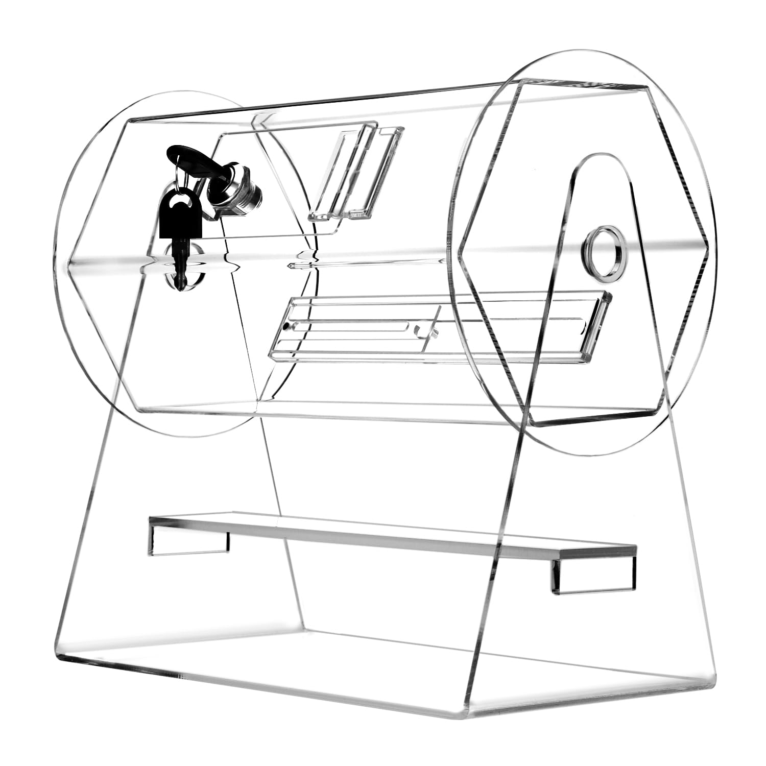QWORK Acrylic Raffle Ticket Drum, 11x6.5x11