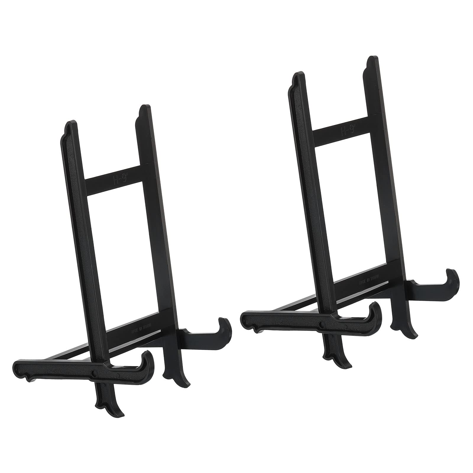 PATIKIL 9" Acrylic Decorative Plate Stand Holder, 2 Pack Table Use Picture Easel Frame Holder for Displaying Photos, Card, Canvases, Black