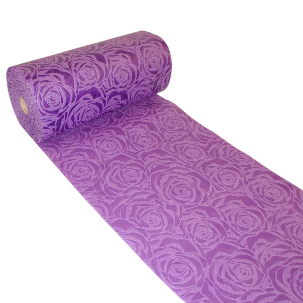 Deko AS GmbH Dekolor® 56-300-25-17 Waterproof Table Runner with Lotus Effect Roses Purple 300 mm Width 25 m Roll