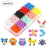 ANTOGOO Fuse Water Beads Kit, 10 Colors 1100 Water Spray Perler Beads Art Crafts Toys for Kids