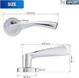 XFORT Polished Chrome Warped Lever On Rose Door Handles Pair view 6