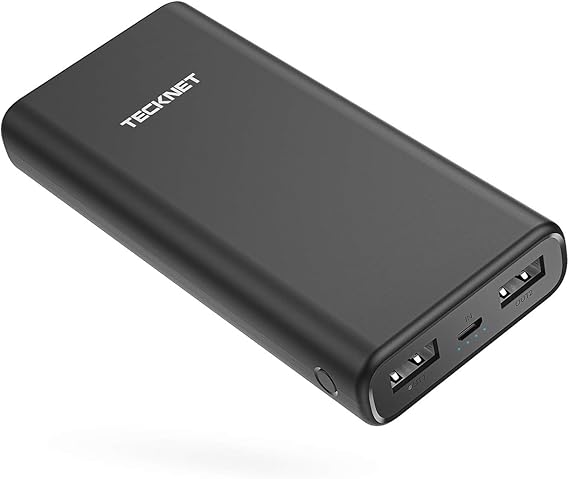 Amazon Com Portable Charger Tecknet High Speed Charging Power Bank 20000mah Ultra High Capacity External Battery Compact Smaller Lighter Weight With Dual Usb Port Output For Iphone Ipad Samsung Galaxy More Home Audio