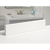 Threshold.shop Bathroom Vanity Sink Backsplash/Sidesplash (Super White Engineered Marble, 4" x 22")
