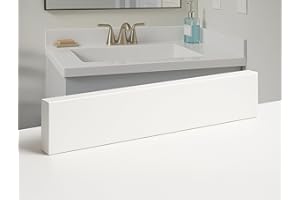 Threshold.shop Bathroom Vanity Sink Backsplash/Sidesplash (Super White Engineered Marble, 4" x 22")
