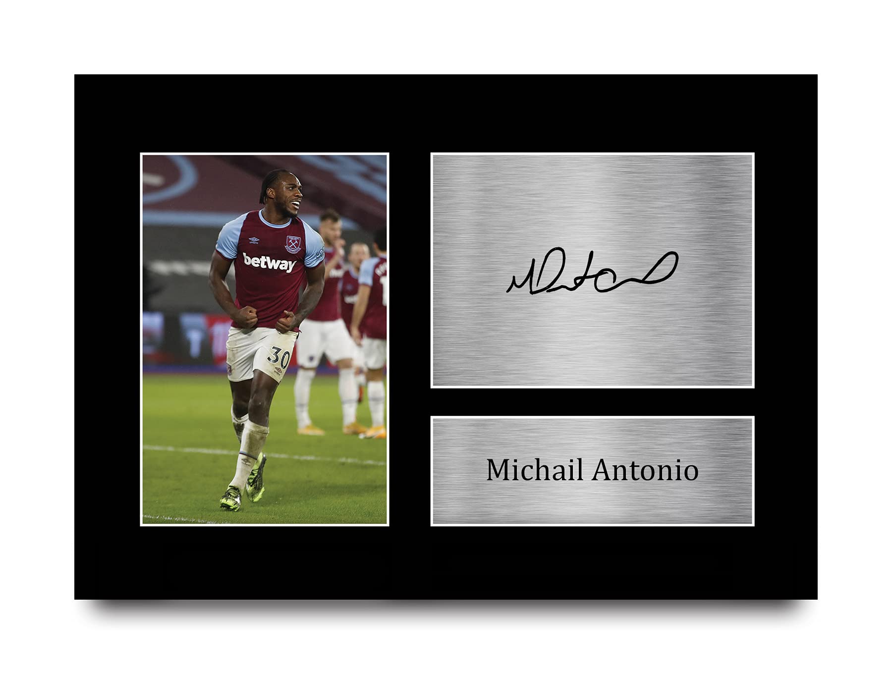 HWC Trading A4 Michail Antonio West Ham United Gifts Printed Signed Autograph Picture for Football Fans and Supporters
