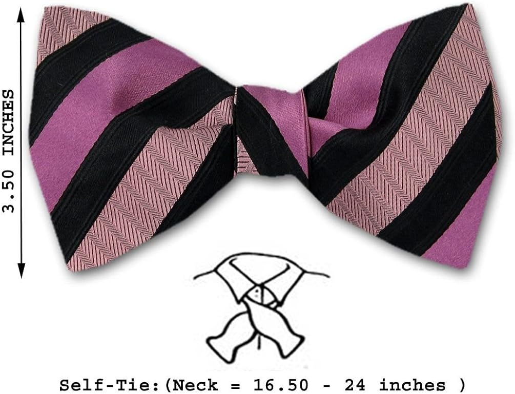 FBTT8613 Black Pink Mens Big and Tall Self Tie Bow Tie at Amazon