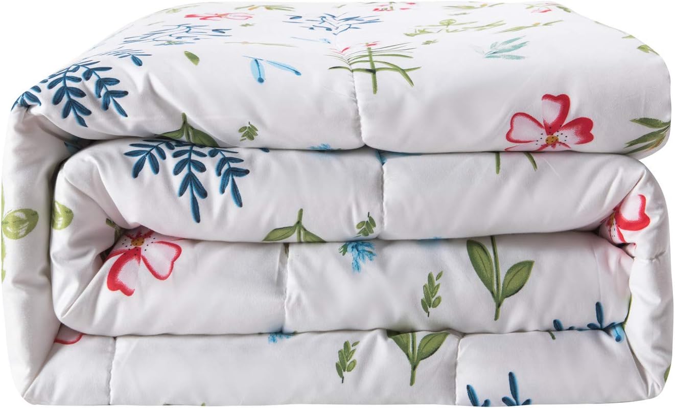 Shatex Twin Comforter All Season Comforter with Floral Print Comforter Printed Bedding Comforters: Kitchen & Dining