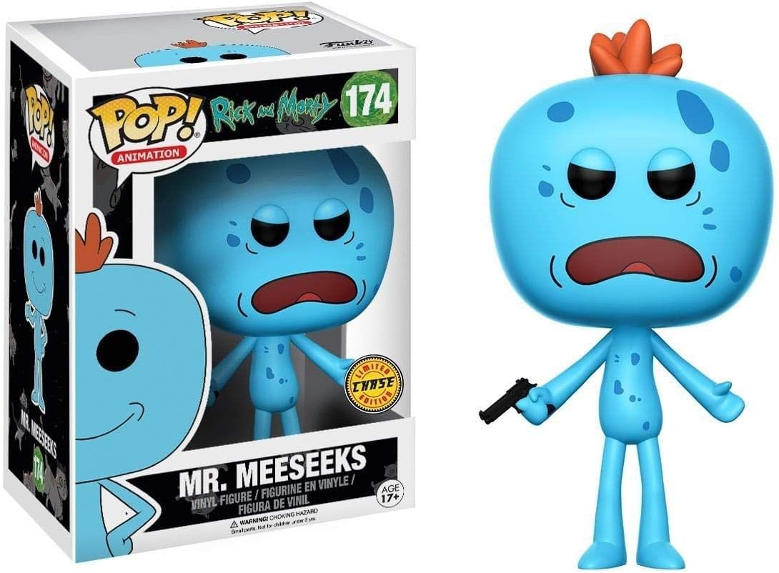 Amazon Com Funko Rick And Morty Mr Meeseeks Pop Vinyl Figure Chase Variant Toys Games