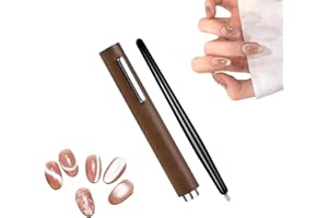 BRAVIKERLY 2 in 1 Wooden Handle Cat Eye Magnet for Nails, 3D Cat Eye Gel Nail Polish Magnet with Magnetic Pen, Multifunctional Nail Magnets for Nail Art, Magnetic Gel Nail Polish for DIY Salon, Studio or Home