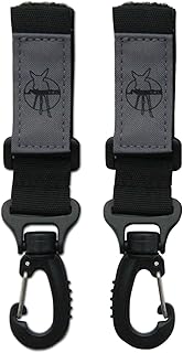 LÄSSIG Kinderwagenbefestigung (2 Stk.) Klettverschluss Haken Kinderwagenhaken Einkaufshaken Kunstoff/Stroller Hooks, schwarz