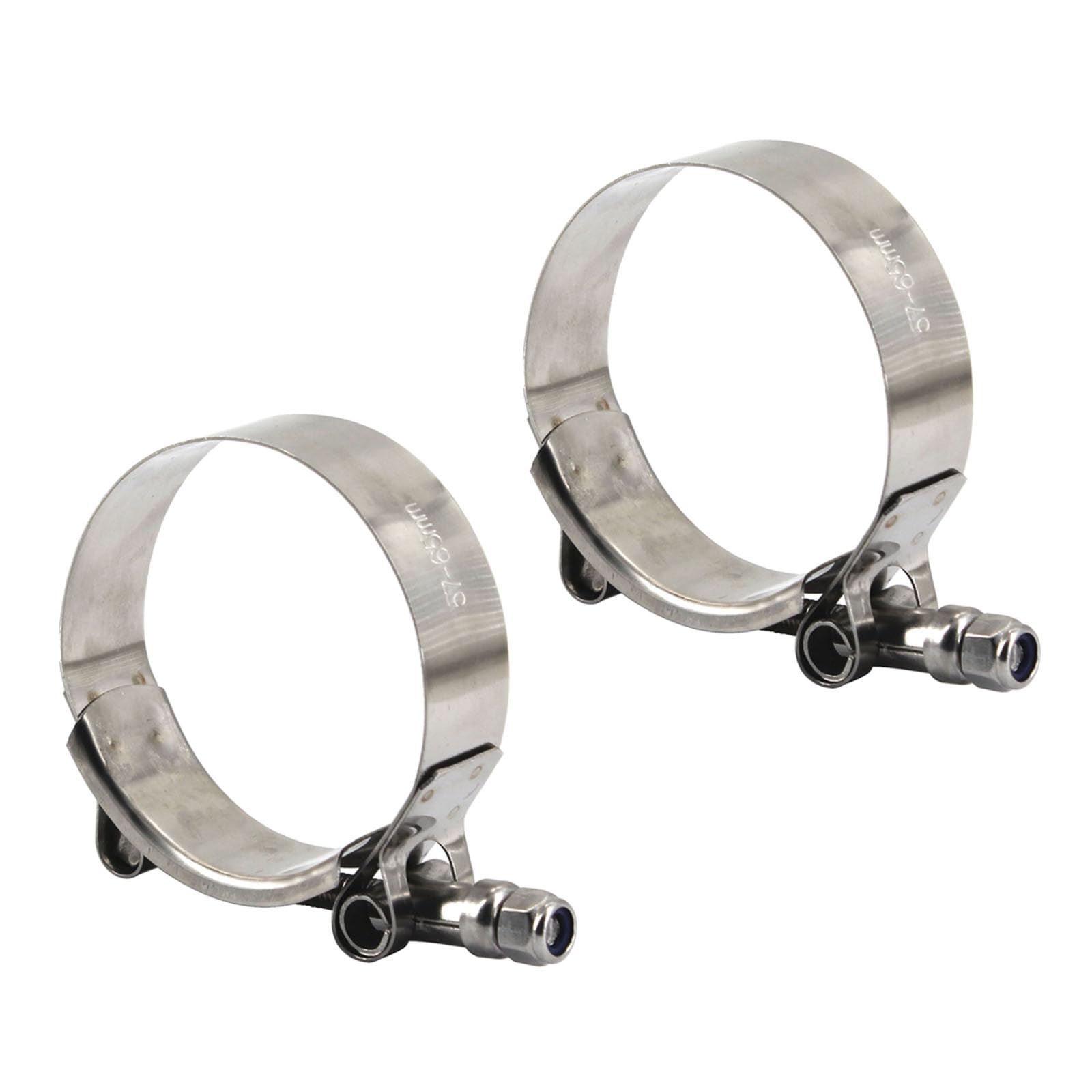 (2 Pieces) 83-91mm 304 Stainless Steel T Bolt Hose Clamp Heavy Duty Pipe Clamps