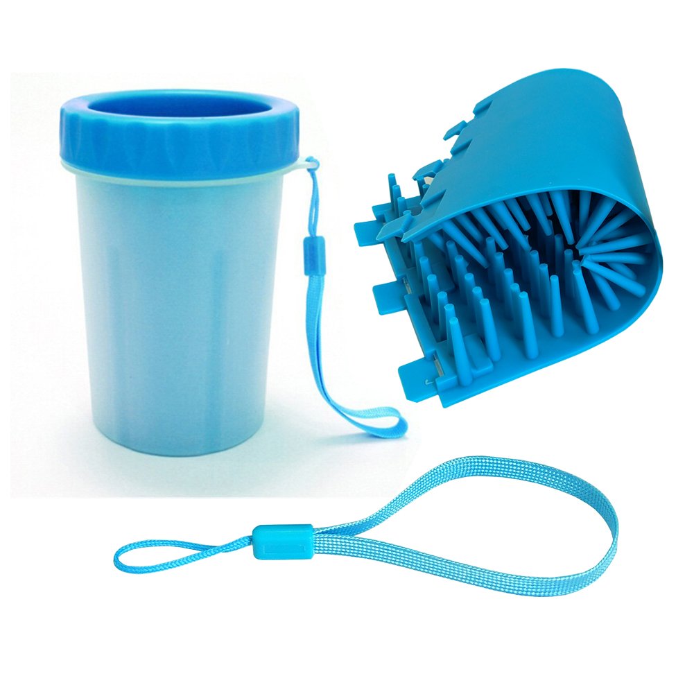 Tellunow Pet Foot Washer Cup Dog Cleaning Cup Foot Cup Antibacterial Soft Gentle Silicone Bristles Dog Paw Cleaner Pet Feet Washer for Dogs Cat Grooming (Big Size)