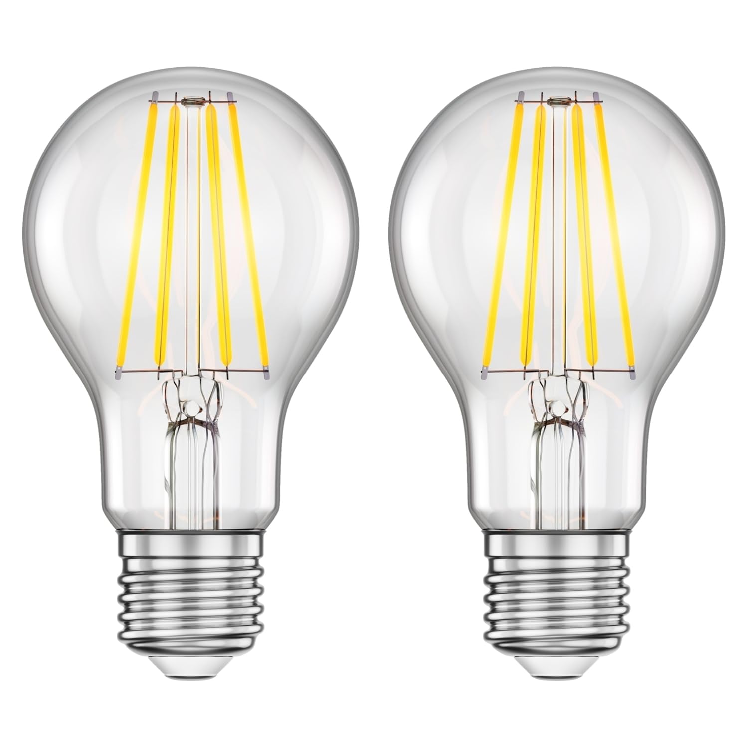 ledscom.de 2 Pieces E27 LED Bulb, A60, White (4000 K), 7.3 W, 1020lm, 3-Step dimmer