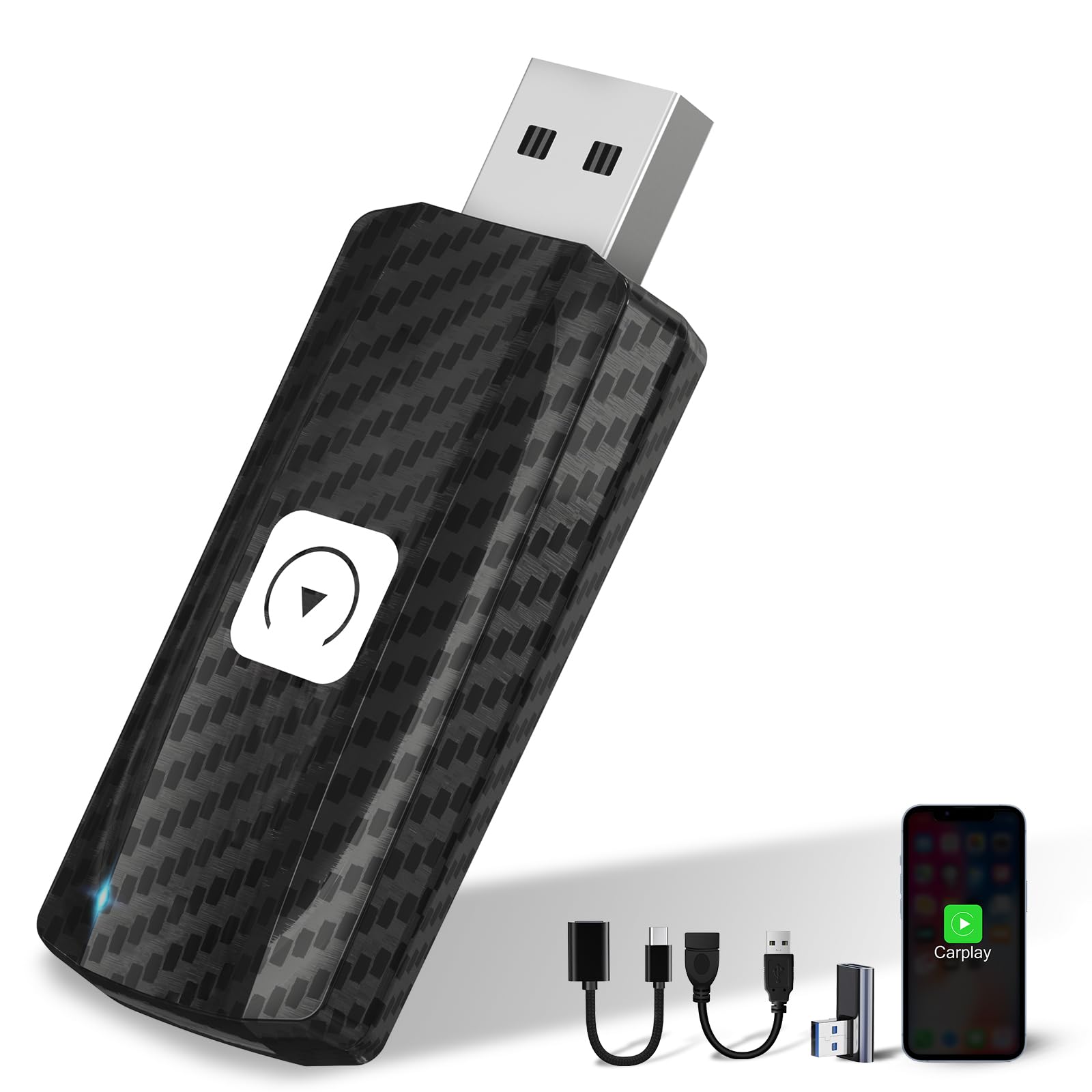 MSXTTLY Carplay Wireless Adapter U2C-AIR Carplay Wireless Stick Convert Wired CarPlay to Wireless, Plug and Play Compatible with Cars 2017-2026 for iOS 10+, Black