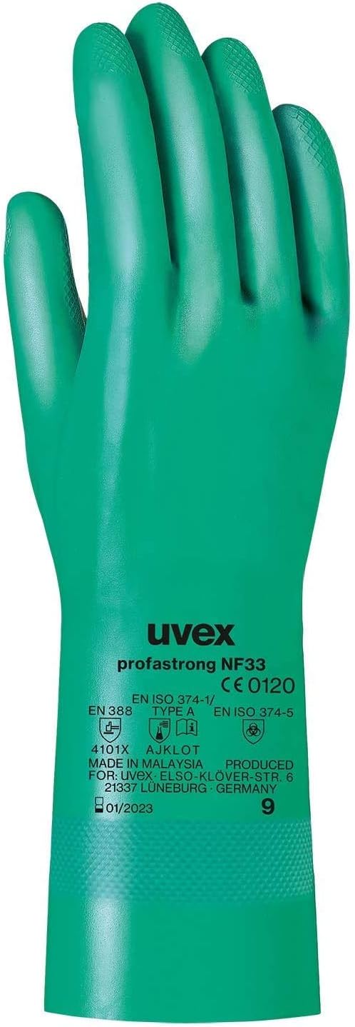 Uvex Nitril- / Chemikalienhandschuh - Hochwertiger Schutzhandschuh gegen chemische und mechanische Risiken - 10