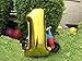 Large Shiny Gold Mylar Foil 40 Inch Number 1 Balloon by PartyPlace, 1st Birthday Decorations foil balloon for wonderful party decor