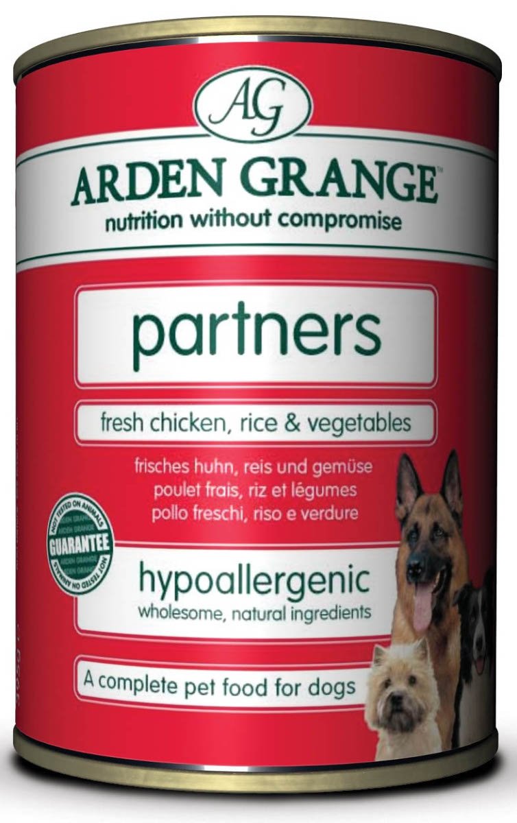 Arden Grange Partners Complete Wet Dog Food Tray Chicken Rice and Vegetables, 6 x 395 g (Pack of 4)