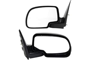 KOOL-VUE Kool Vue Driver & Passenger Side Manual Mirrors for Chevrolet Silverado 1500 GMC Sierra 1500 1999-2006 Without Blind Spot Light Textured Extended Cab & Standard Cab