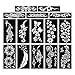 PARTH IMPEX Henna Tattoo Stencils (Pack of 15) Self Adhesive Body Paint Designs Temporary Mehndi Drawing Hand Arms Shoulders Chest Lower Back Legs Tribal Template