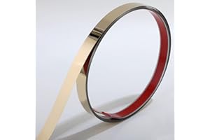 GAAHING Molding & Wall Trim | Gold Metalized Mirror-Like Finish, Peel and Stick Design, 16.4 ft x 0.8 in [Stainless Steel]
