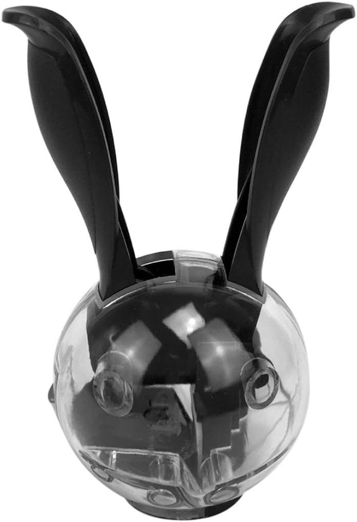 IGEMY Mini Salt & Pepper Ball Grinder Set Black Rabbit Ears Refillable (Black)