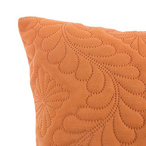 Throw Pillowcases Square Waist Cushion Cover for Sofa Bed Home Decor (43X43cm) (Orange) - Thumbnail 2