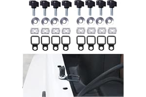 MOEBULB Hardtop Quick Removal Thumb Screws Nut Washer Tie-Down D-Rings Compatible with Jeep Wrangler JK YJ TJ JKU Black
