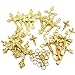 TOAOB Mixed Gold Crosses Charms and Pendants For Making Bracelet And Necklace Lead And Nickel Free Pack of 24pcs