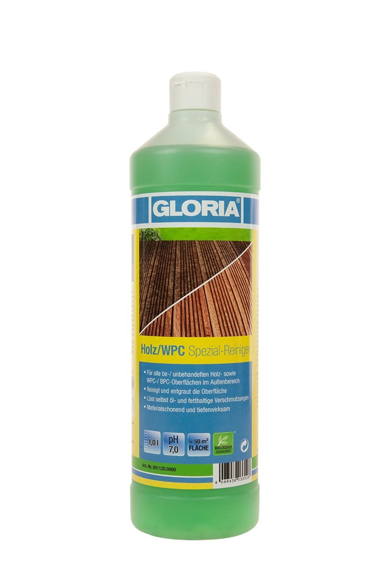 GLORIA Brill Wood/WPC Special Cleaner Foam Cleaner, Green, 6.5 x 9.5 cm x 20 cm