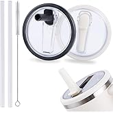 2 Pack 30 oz Flip Straw Leak Proof Lid for Stanley Quencher H2.0, Spill Proof Tumbler Lid Replacement Fit for Stanley Quencher, BPA Free Reusable No Spill Straw Lid for Stanley Accessories