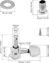 QWORK 6Pcs 3L 3R Guitar Tuning Pegs Electroplated Silver Set view 6
