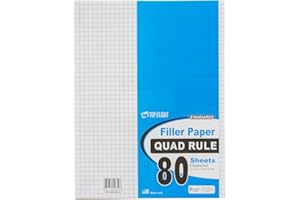 Top Flight Filler Paper, Quadrille Rule, 11 x 8.5 Inches, 80 Sheets (12650)