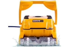 Dolphin Wave 100 Robotic Pool Vacuum Cleaner with Remote Control and Caddy — Wall Climbing Capability — Bottom-Load Filter for Easy Maintenance — Ideal for Commercial Pools up to 88 FT in Length