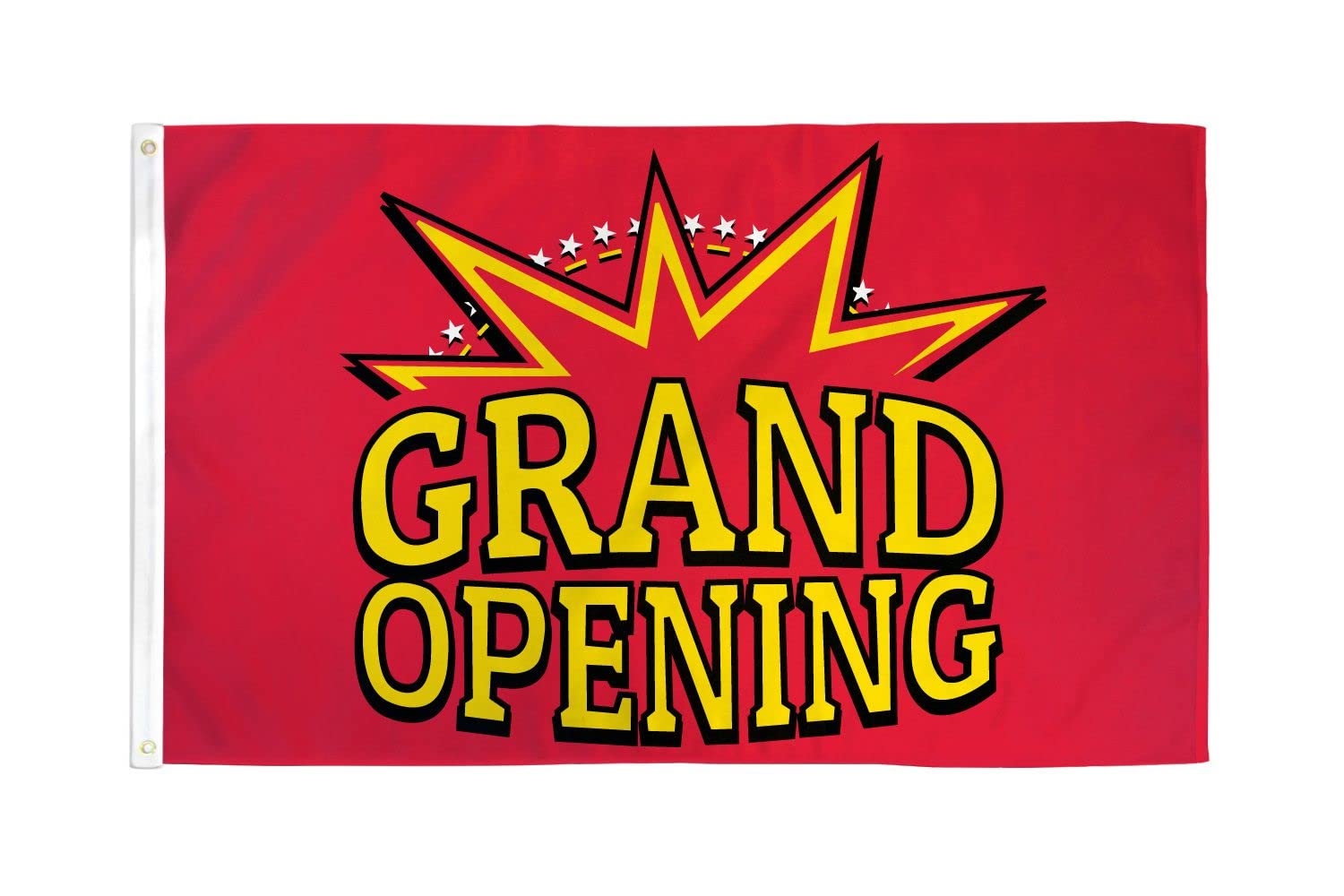 AZ FLAG - Grand Opening Red And Yellow Flag - 3x5 Ft - 100D Polyester It'S Open Banner with Two Metal Grommets - Fade Resistant - Vivid Colors - 3' x 5' Feet - 150x90 Cm