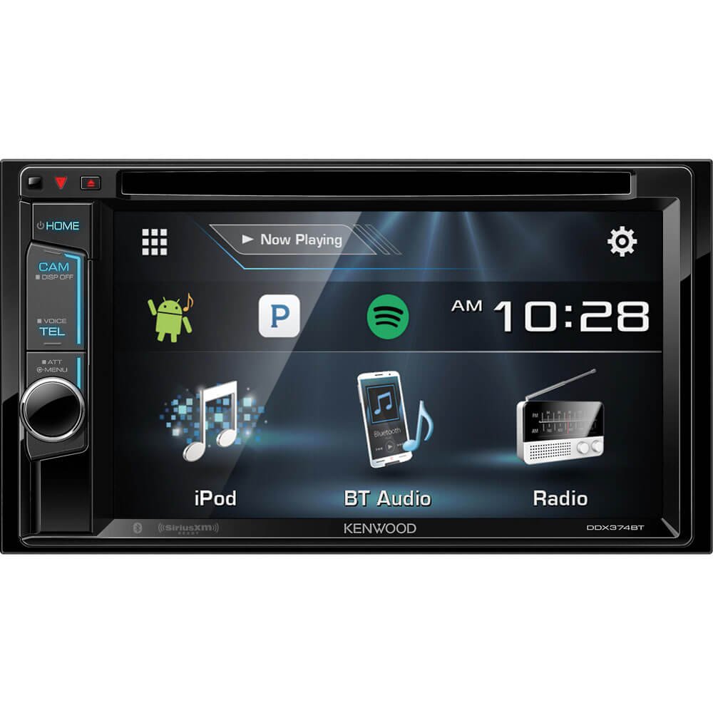 Kenwood DDX374BT 2-DIN Bluetooth in-Dash CD/DVD/DM Receiver with 6.2" Touchscreen