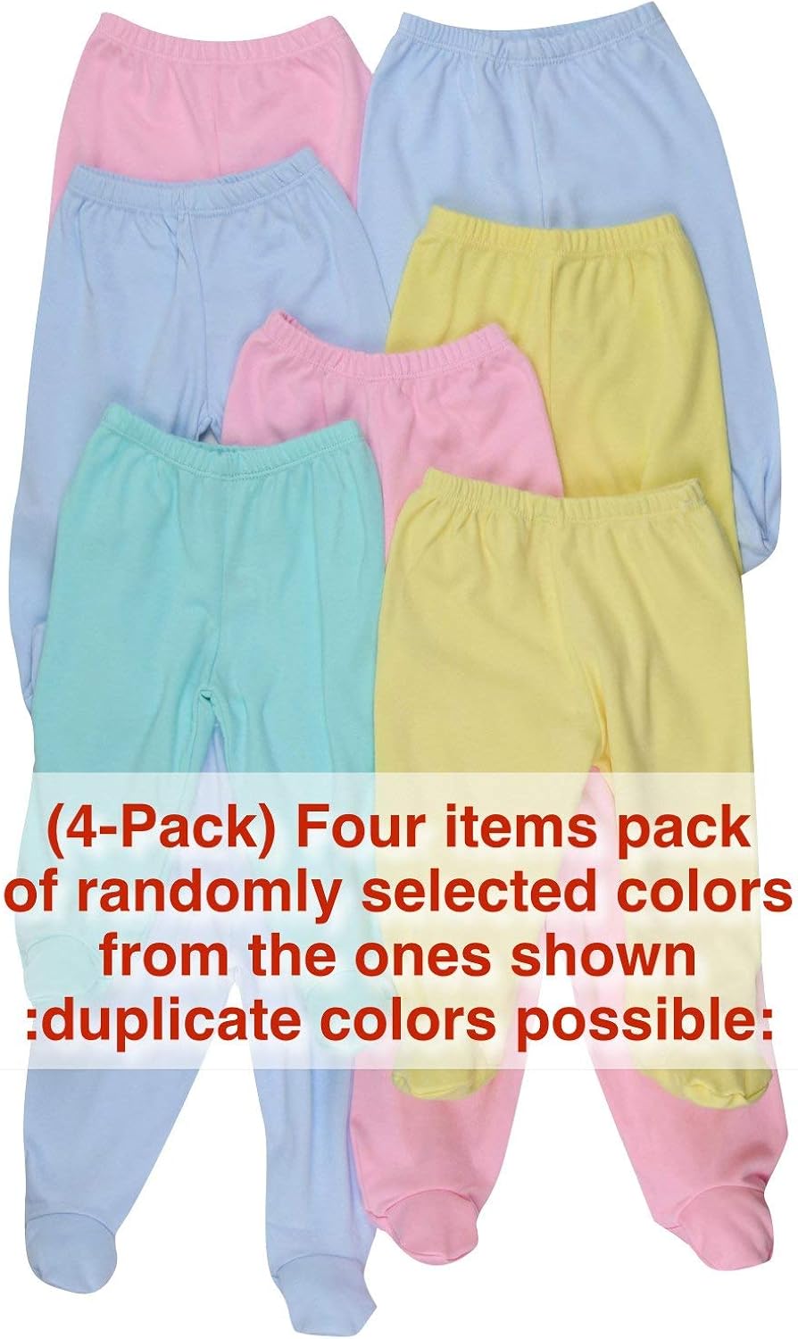 ToBeInStyle Girl's 4 Pack Comfy Warm Cotton Casual Pink Pants With Footies: Clothing