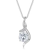 YIFSIY Women‘s Birthstone Pendant Necklace S925 Sterling Silver Imitation Diamond Infinity Necklace Jewelry Gift for Her