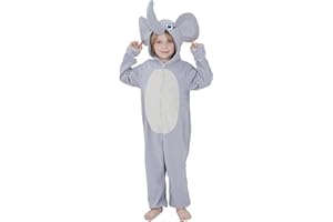 Wizland Fleece Animal Costume For Kids Elephant Onesie Boys Annimal Jumpsuits With A Removable Tail 6-8