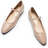 C.Paravano Mary Jane Shoes for Women | Womens Round Toe Flats | Beige Mary Jane Flats (Size 10.5,27-Beige)