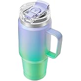 Meoky 32oz Tumbler with Handle, Stainless Steel Travel Mug with 2-in-1 Straw and Sip Lid, Vacuum Insulated Coffee Mug, 100% Leak Proof, Keeps Cold for 24 Hours or Hot for 8 Hours (Fairyland)