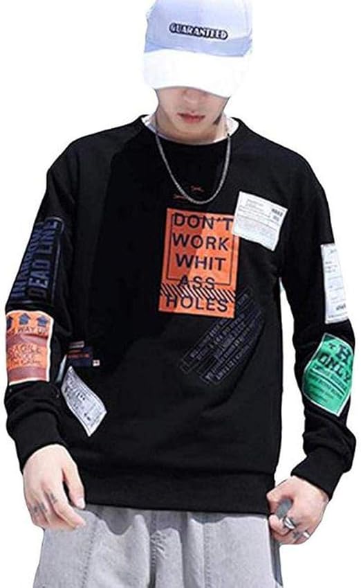 Amazon ミートン メンズ トレーナー おしゃれ カジュアル 秋 丸首 パーカー スウエット ゆったり カジュアル プリント 長袖 大きいサイズ ゆったり カジュアル トレーナー パーカー 通販