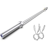 6/7ft Olympic Barbell Bar,2" Standard Straight Bars for 45lb Weight Lifting | Bar for Bench Press/Powerlifting/Squats/Deadlift/Hip Thrusts/Lunges/Biceps-Home Gym Weight Bar-2 Collars(800/1000lb Capacity)