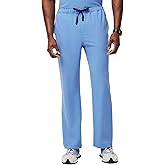 FIGS Pisco Basic Scrub Pants for Men — Structured Fit, Straight Leg, 4 Pockets, Anti-Wrinkle – Ceil Blue, XXL Short