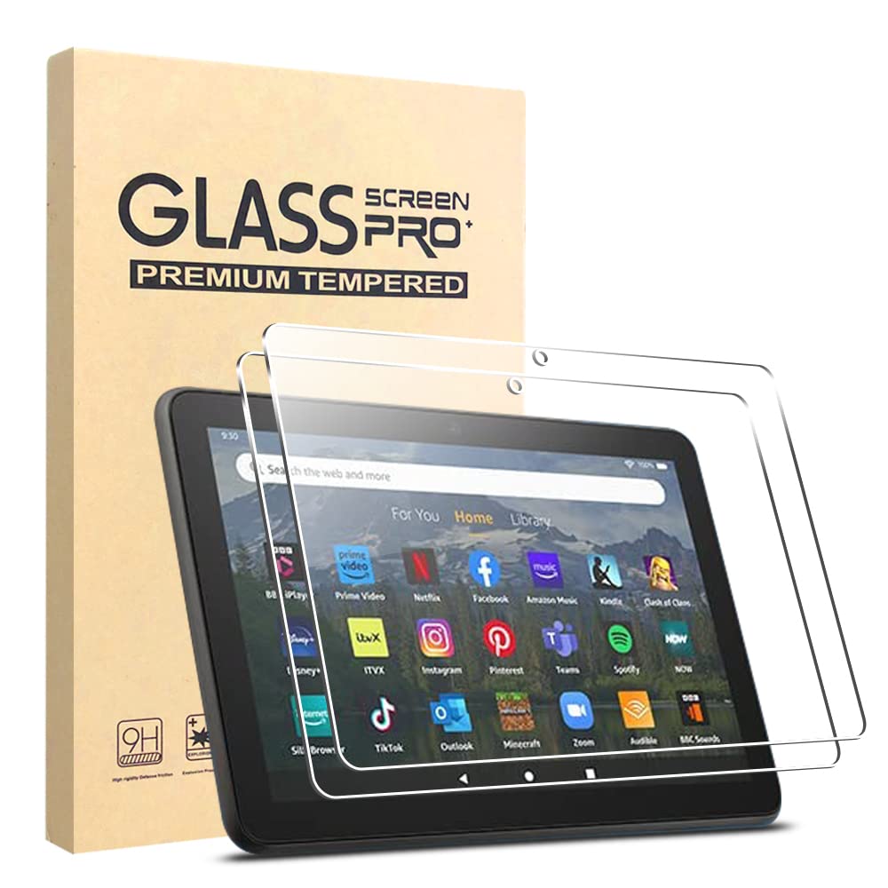 KLWAINM [2 Pack] 8/8 Plus 2022&2024 Tablet Tempered Glass Screen Protector with 2.5D 9H HD Anti Scratch Transparent Clear Bubble Free Protective Film
