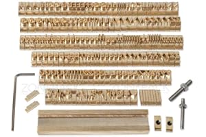 ZONEPACK Copper Brass Stamping Flexible Letters Numbers Alphabets Symbols Characters Molds CNC Engraving Molds for Hot Foil Stamping Machine DIY Gifts (184 PCS Times New Roman)