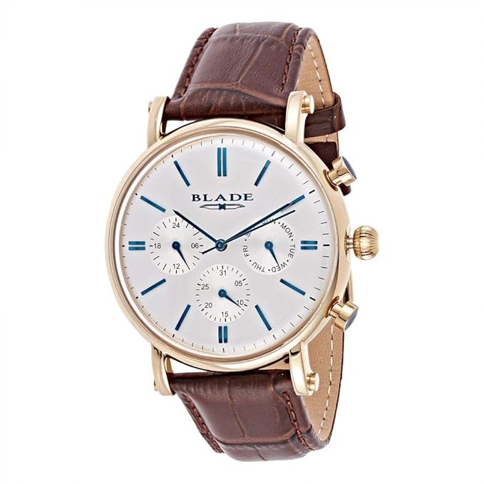 Buy BLADE Analogue Leather Watch for Men 203363GGWO, Brown Online