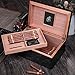 Cigar Humidor, MEGACRA 100-120 Cigar Desktop PU Leather Cedar Humidor with Tray and 2 Dividers, Exclusive Luxury Humidifier and Hygrometer Box Set