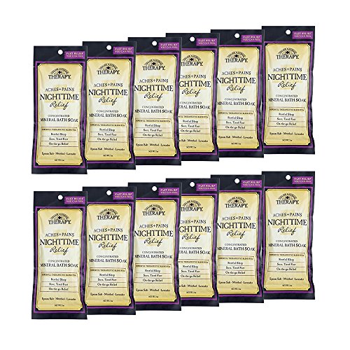 Village Naturals Therapy, Mineral Bath Soak, Aches & Pains Nighttime Relief, 2 Oz, Pack of 12